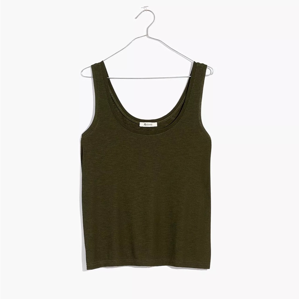 Madewell Eastover Tank Women's Small S Green Dried Olive Sleeveless Top NWT
